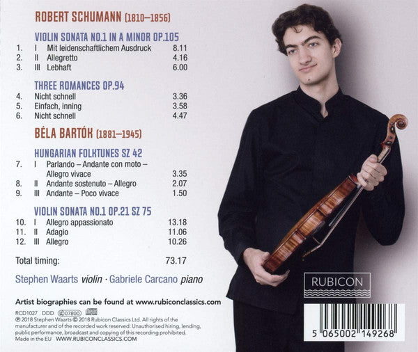 Stephen Waarts, Béla Bartók, Robert Schumann, Gabriele Carcano : Bartók & Schumann (CD, Album)