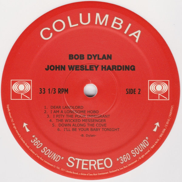 Bob Dylan : John Wesley Harding (LP, Album, RE, Whi)