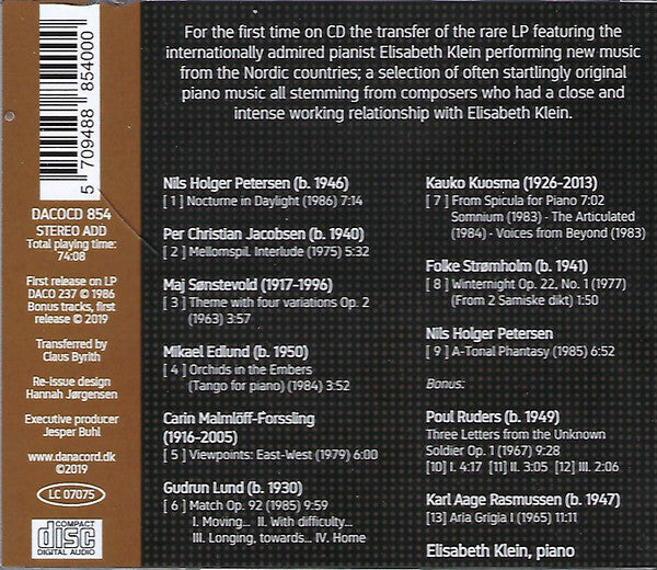 Elisabeth Klein : New Nordic Piano Music (CD, Album)