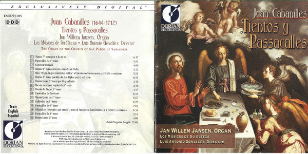 Juan Cabanilles - Jan Willem Jansen, Los Músicos De Su Alteza, Luis Antonio González : Tientos Y Passacalles (CD)