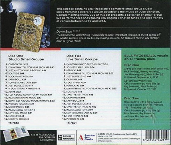 Ella Fitzgerald : Sings Duke Ellington - The Studio & Live Small Groups (2xCD, Comp)