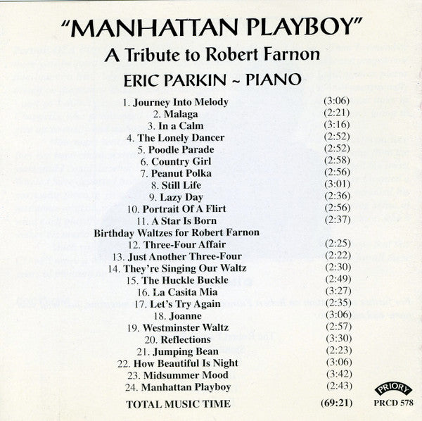 Eric Parkin : "Manhattan Playboy" A Tribute To Robert Farnon (CD, Album)