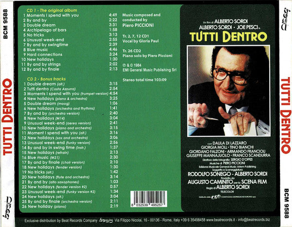 Piero Piccioni : Tutti Dentro (Original Motion Picture Soundtrack) (CD, Ltd, RE)