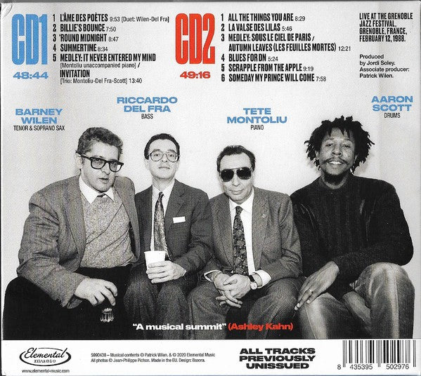 Barney Wilen Quartet feat. Tete Montoliu : Barney and Tete Grenoble '88 (2xCD, Album)