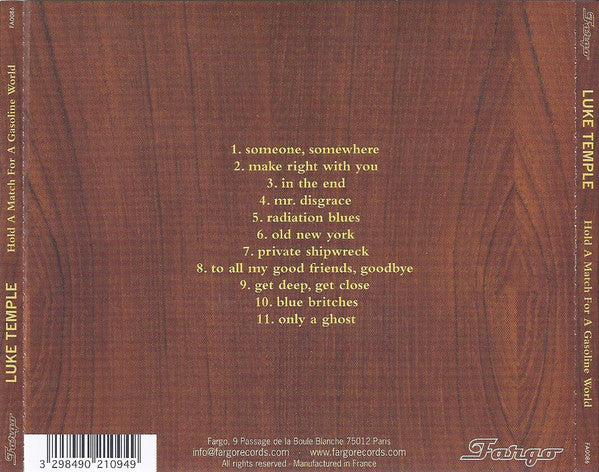 Luke Temple : Hold A Match For A Gasoline World (CD, Album)