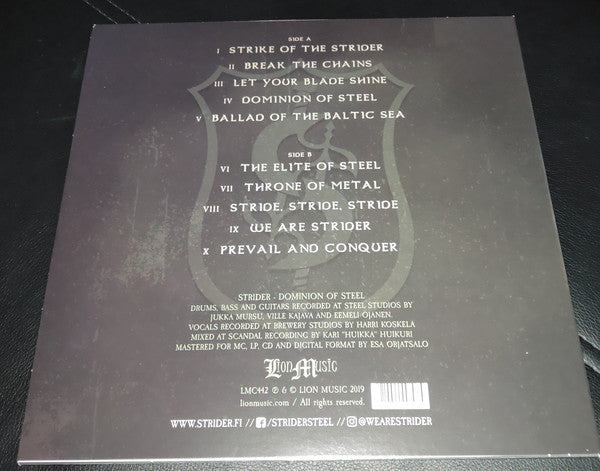 Strider (17) : Dominion Of Steel (LP, Album)
