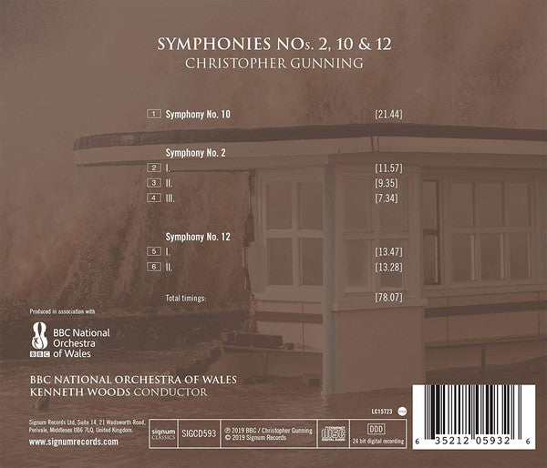 Christopher Gunning, BBC National Orchestra Of Wales, Kenneth Woods (2) : Symphonies Nos. 2, 10 & 12 (CD, Album)