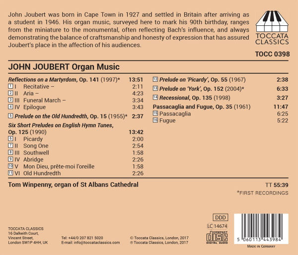 John Joubert - Tom Winpenny : Organ Music (CD, Album)