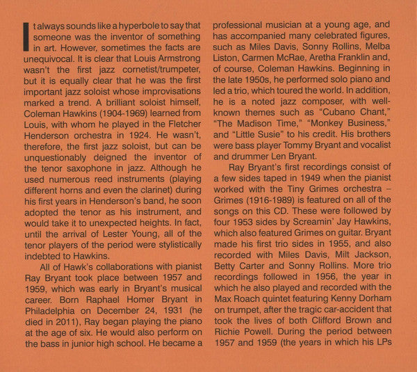 Coleman Hawkins With Tiny Grimes And Ray Bryant : Blues Groove (CD, Album, Ltd, RM, Dig)