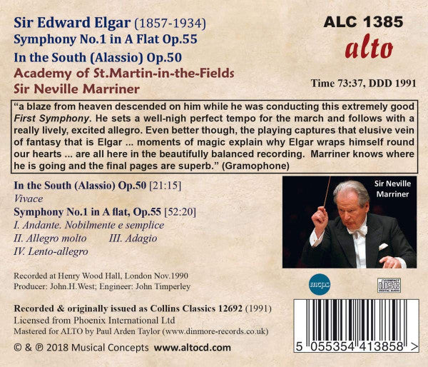 Sir Edward Elgar - The Academy Of St. Martin-in-the-Fields, Sir Neville Marriner : Symphony No. 1 / In The South (Alassio) (CD, Album, RE)