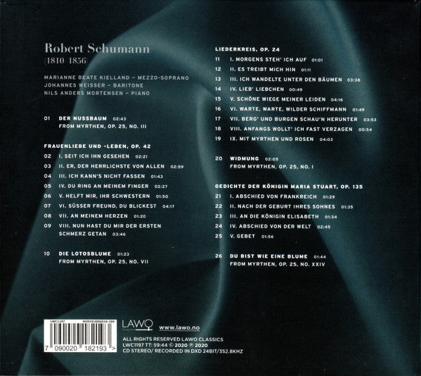 Robert Schumann, Marianne Beate Kielland, Johannes Weisser, Nils Anders Mortensen : Frauenliebe Und -leben Op. 42, Liederkreis Op. 24, Maria Stuart Lieder Op. 135, Songs From Myrthen Op. 25 (CD, Album)
