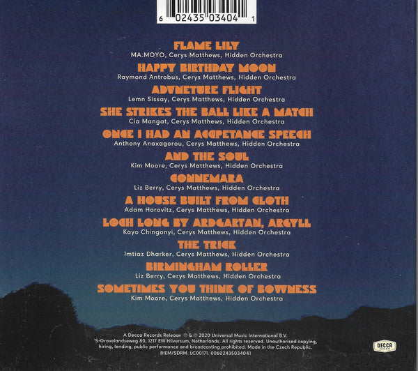 Cerys Matthews, Hidden Orchestra & 10 Poets : We Come From The Sun (CD, Album)