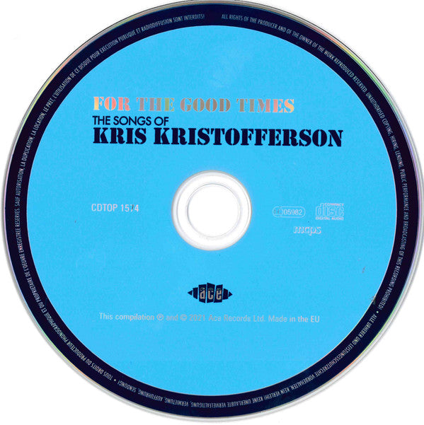 Kris Kristofferson : For The Good Times (The Songs Of Kris Kristofferson) (CD, Comp, Mono)