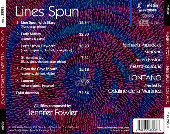 Jennifer Fowler, Lontano (2), Odaline De La Martinez : Lines Spun (CD, Album)