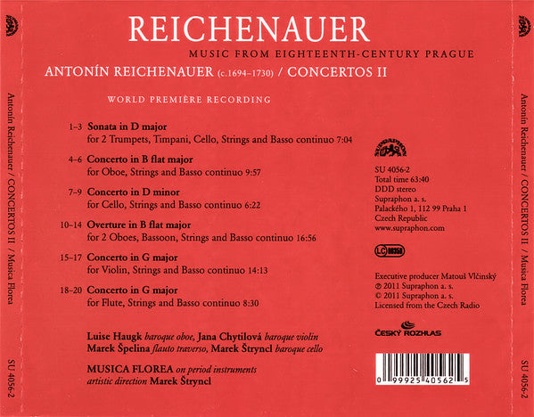 Antonin Reichenauer - Luise Haugk, Jana Chytilová, Marek Špelina, Musica Florea, Marek Štryncl : Concertos II (CD, Album)
