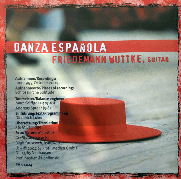 Friedemann Wuttke : Danza Española (CD)