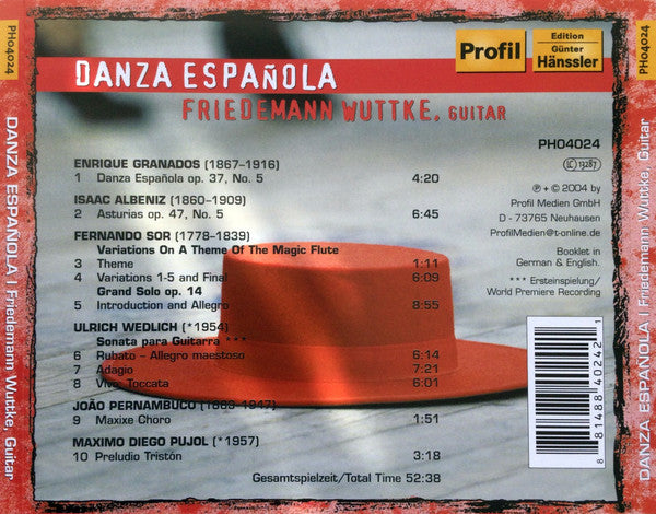 Friedemann Wuttke : Danza Española (CD)