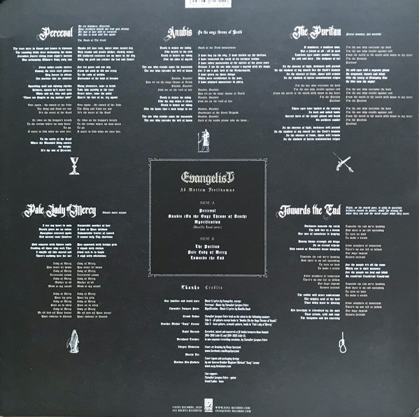 Evangelist (2) : Ad Mortem Festinamus (12", MiniAlbum, Ltd)