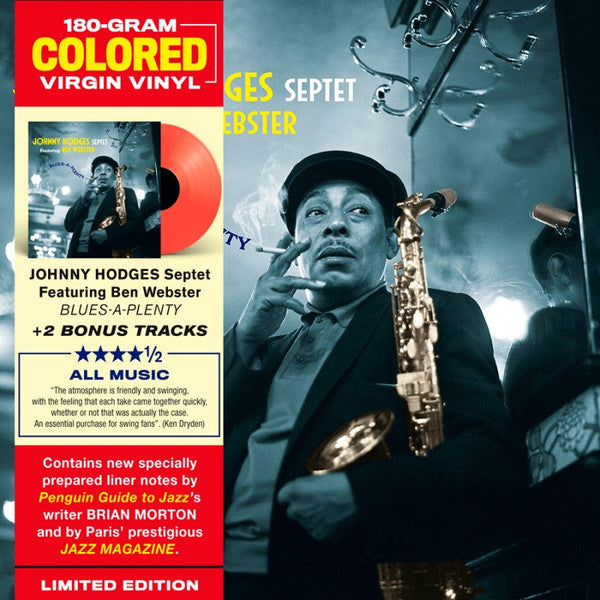 Johnny Hodges Septet Featuring Ben Webster : Blues-A-Plenty (LP, Album, Ltd, RE, Red)