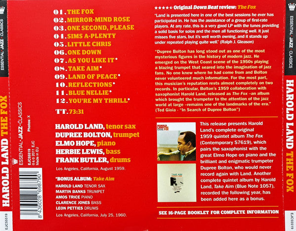 Harold Land : The Fox (CD, Album, Comp, RE)