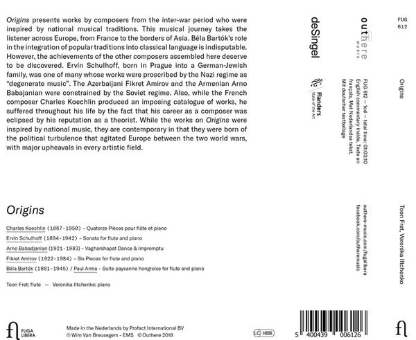 Charles Koechlin, Erwin Schulhoff, Арно Бабаджанян, Фикрет Амиров, Béla Bartók - Toon Fret, Veronika Iltchenko : Origins (CD, Album)