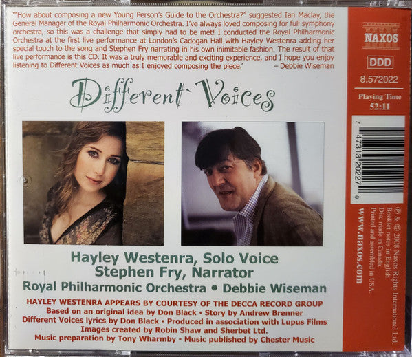 Debbie Wiseman, Stephen Fry, Hayley Westenra : Different Voices (CD)