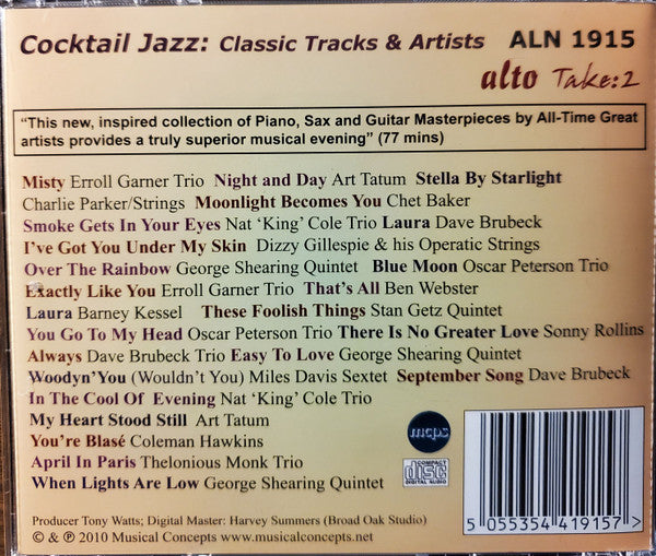 Various : Jazz For Cocktails (CD, Album, Comp)