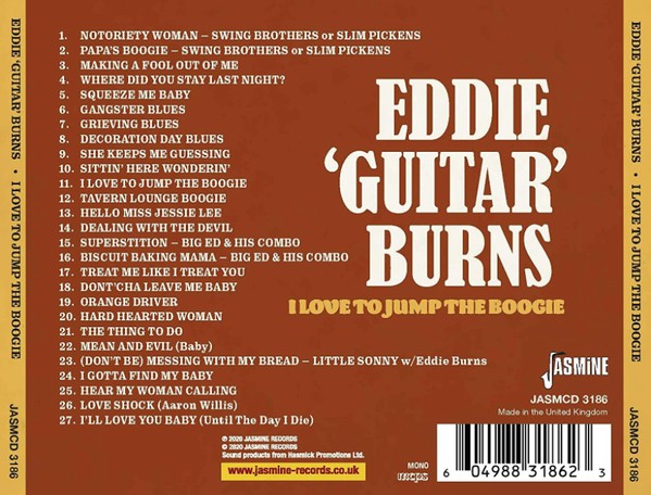 Eddie Burns : I Love To Jump The Boogie (CD, Comp, Mono, RM)
