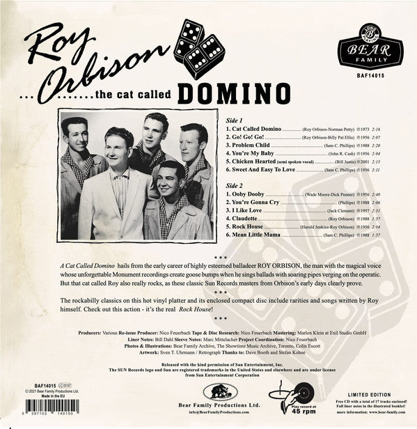 Roy Orbison : The Cat Called Domino (10", Comp, Ltd + CD, Album)