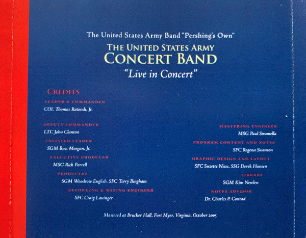 The United States Army Band : Live In Concert (CD)
