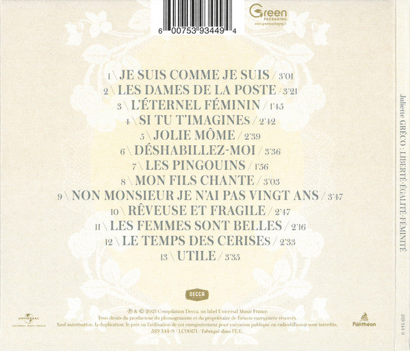 Juliette Gréco : Liberté - Égalité - Féminité (CD, Comp)