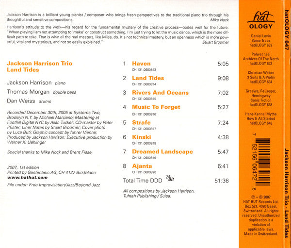 Jackson Harrison Trio : Land Tides (CD, Album)