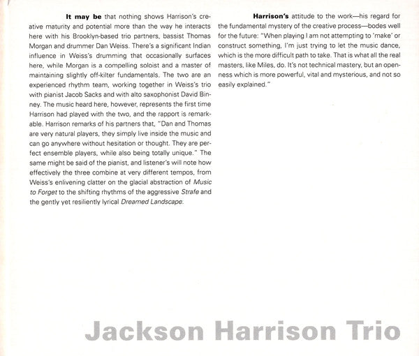 Jackson Harrison Trio : Land Tides (CD, Album)