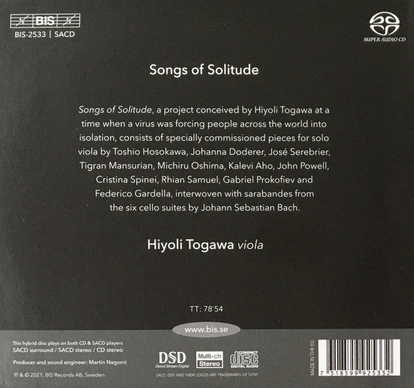 Hiyoli Togawa : Songs Of Solitude (SACD, Hybrid, Multichannel, Album)