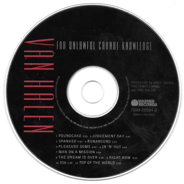 Van Halen : For Unlawful Carnal Knowledge (CD, Album, M/Print, RE)