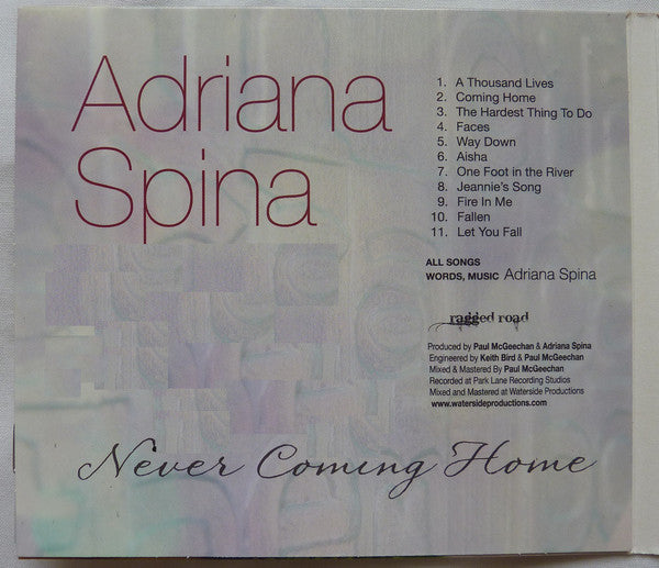 Adriana Spina : Never Coming Home (CD, Album)