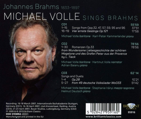 Michael Volle : Michael Volle Sings Brahms (3xCD, Comp)