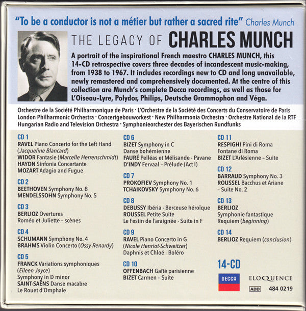 Charles Munch : The Legacy Of Charles Munch (14xCD, Comp, Mono, RM + Box, Lef)