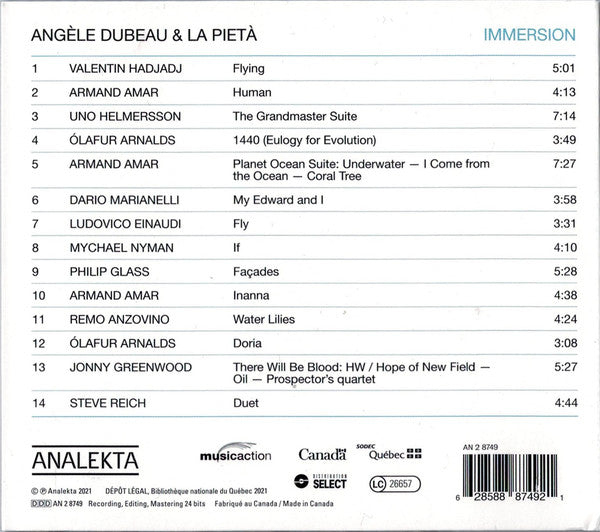 Angèle Dubeau, La Pietà : Immersion (CD, Album, Dig)