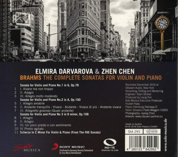 Elmira Darvarova, Zhen Chen (2), Johannes Brahms : The Complete Sonatas For Violin And Piano (CD, Album)
