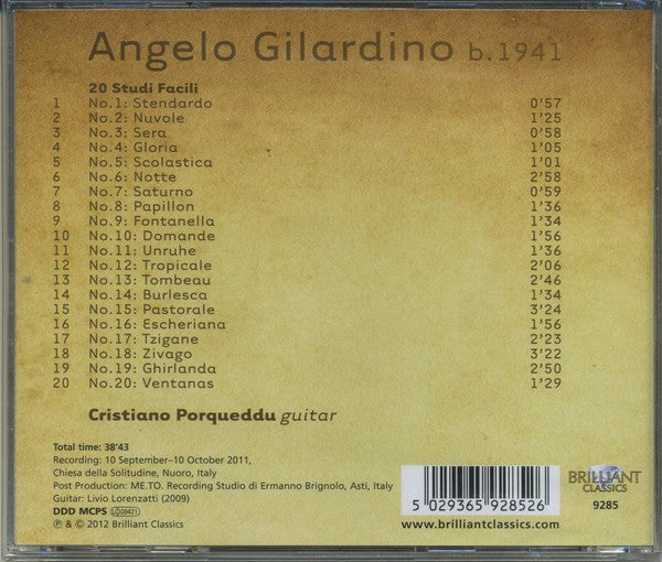 Angelo Gilardino, Cristiano Porqueddu : 20 Studi Facili (For Guitar) (CD, Album)