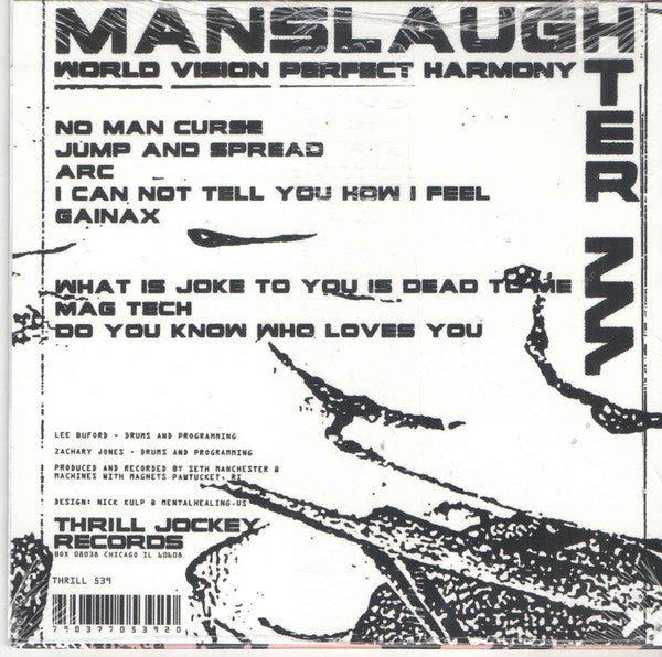 Manslaughter 777 : World Vision Perfect Harmony (CD, Album)