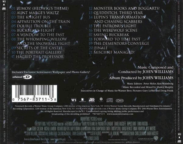 John Williams (4) : Harry Potter And The Prisoner Of Azkaban (Music From And Inspired By The Motion Picture) (CD, Album, Enh)
