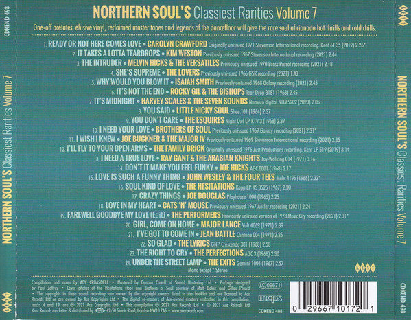 Various : Northern Soul's Classiest Rarities Volume 7 (CD, Comp)