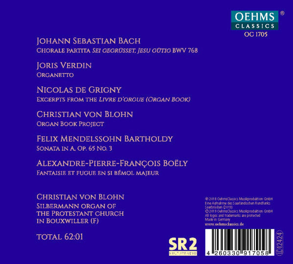 Johann Sebastian Bach, Joris Verdin, Nicolas De Grigny, Felix Mendelssohn-Bartholdy, Alexandre Boëly - Christian von Blohn : Splendid Silbermann (CD, Album)