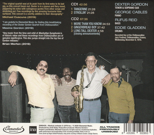 Dexter Gordon Quartet : Live In Châteauvallon 1978 (2xCD, Album)