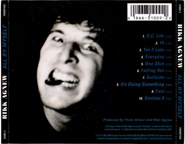 Rikk Agnew : All By Myself (CD, Album, RE)