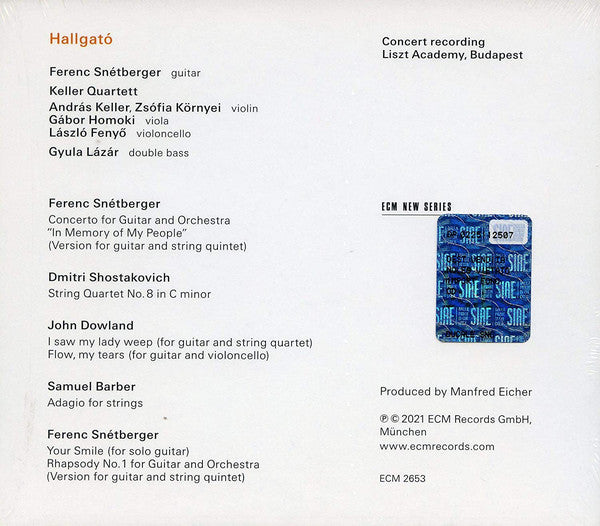 Ferenc Snétberger, Keller Quartet : Hallgató (CD, Album)