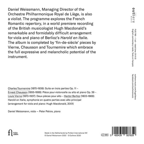 Louis Vierne, Ernest Chausson, Charles Tournemire, Hector Berlioz, Daniel Weissmann, Peter Petrov (3) :  The Romantic Viola II  (CD, Album)