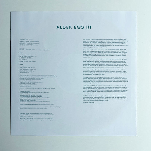 Alder Ego (2) : III (LP, Album, Ora)